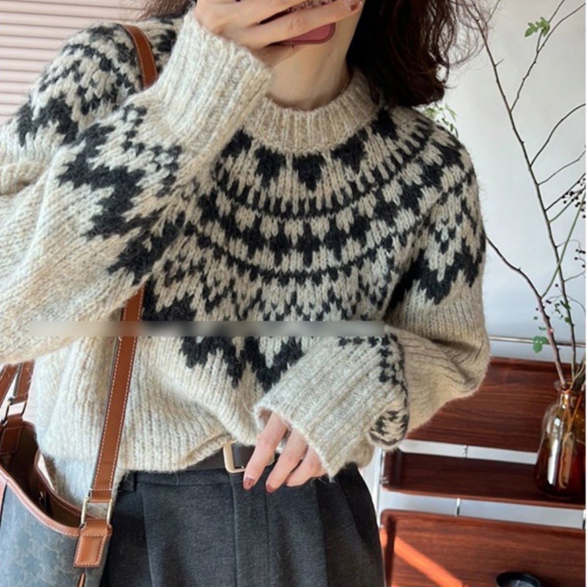 レディース トップス ニット セーター 長袖 クルーネック フェミニン かわいい 大人可愛い きれいめ シンプル カジュアル 上品 おしゃれ ガーリー ラブリー キュート カントリー ロマンティック