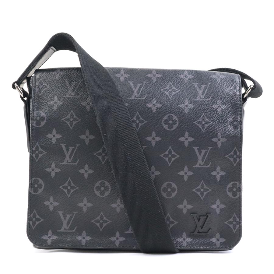 ルイ ヴィトン LOUIS VUITTON 斜め掛けショルダーバッグ モノグラムエクリプス ディストリクト PM PVC ブラック/グレー メンズ M45272 e60357j
