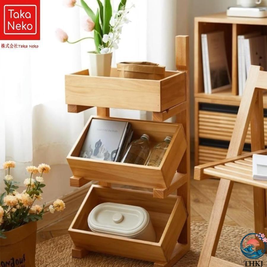 実木置物棚 木製ディスプレイラック 青果 野菜 フルーツ パン販売 陳列台 陳列棚 収納棚 斜めシェルフ 組立簡単 多機能フレーム キッチン 棚 リビング キッチン