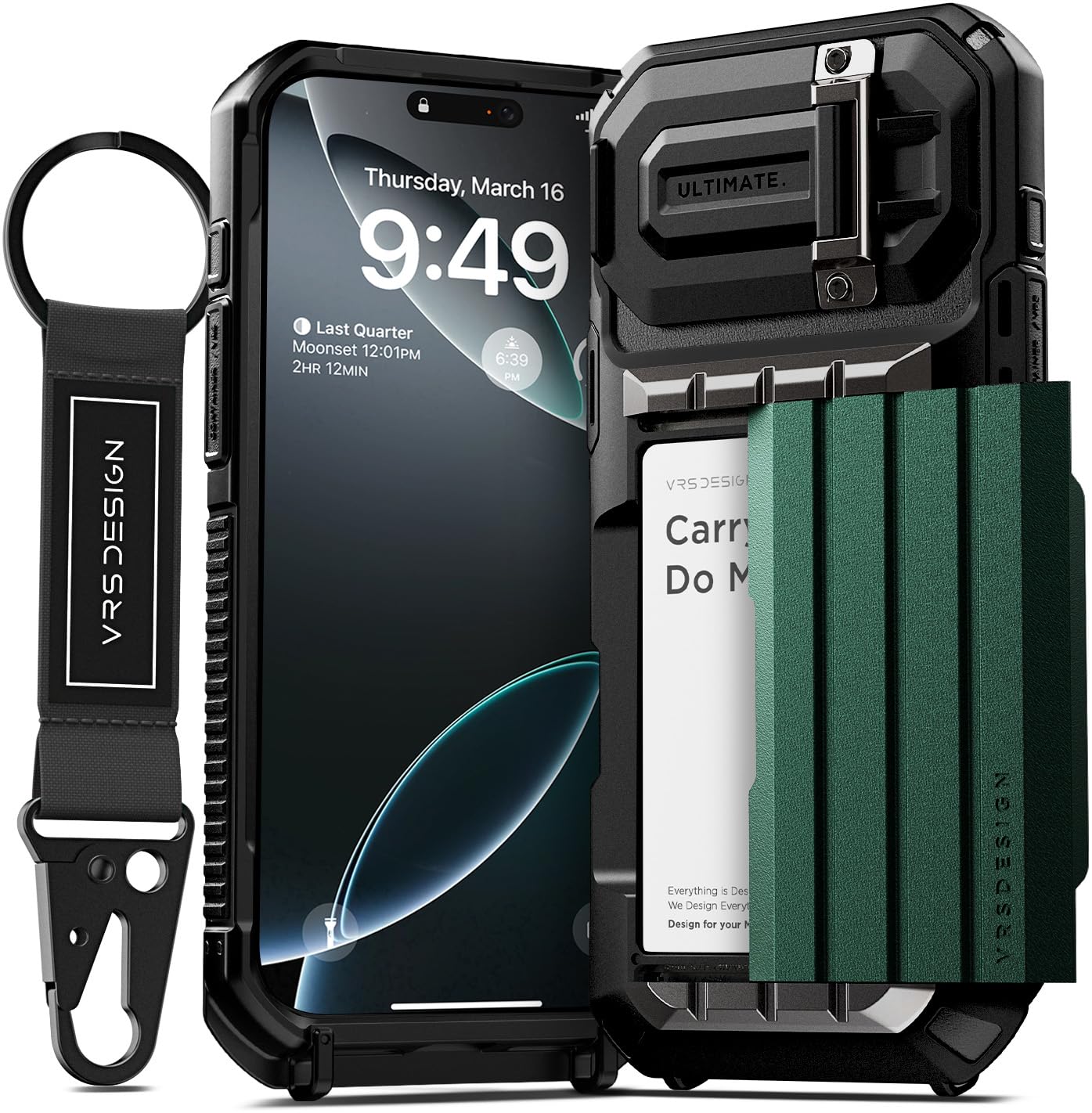【VRS】 iPhone 16 Pro Max 対応 ケース 耐衝撃 カード 収納 ストラップホール ストラップ 付 スマホケース カメラ保護 兼 スタンド 付 カバー [ iPhone16ProMa