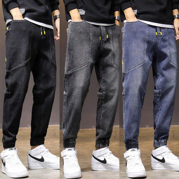 メンズジョガーバンディングテーパードレタリングデニムジーンズOC-JEA-SWEB06E1