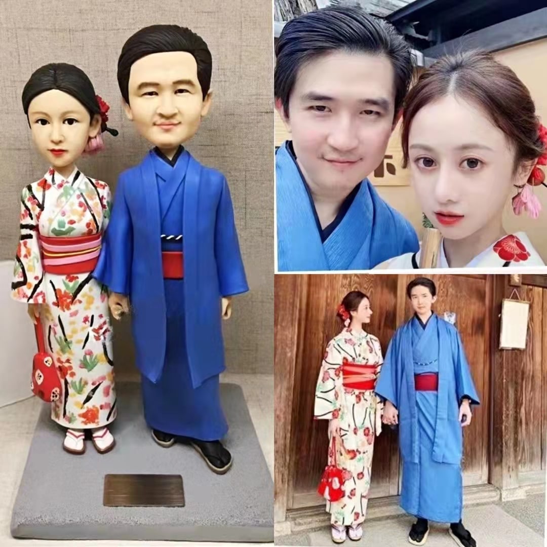 【オーダーメイド】3D肖像画 似顔絵 人形 フィギュア 結婚祝い 周年記念日 記念品 彼氏 彼女 夫婦 カップル 両親 贈呈品 和装