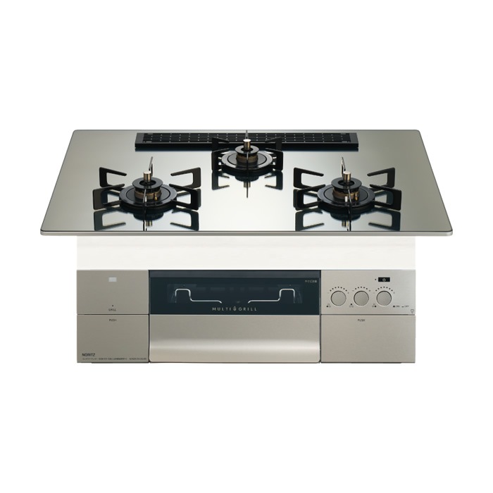 プロパンガス用 75cm天板ビルトインコンロ PROGRE S・FLAT プラチナシルバー N3S25PWASKSTEC-LPG