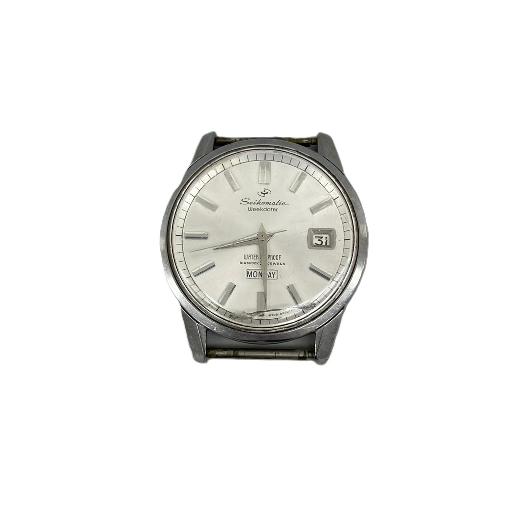 セイコー SEIKO セイコーマティック ウィークデーター 26石 腕時計 デイデイト シルバー文字盤 本体のみ 6206-8990