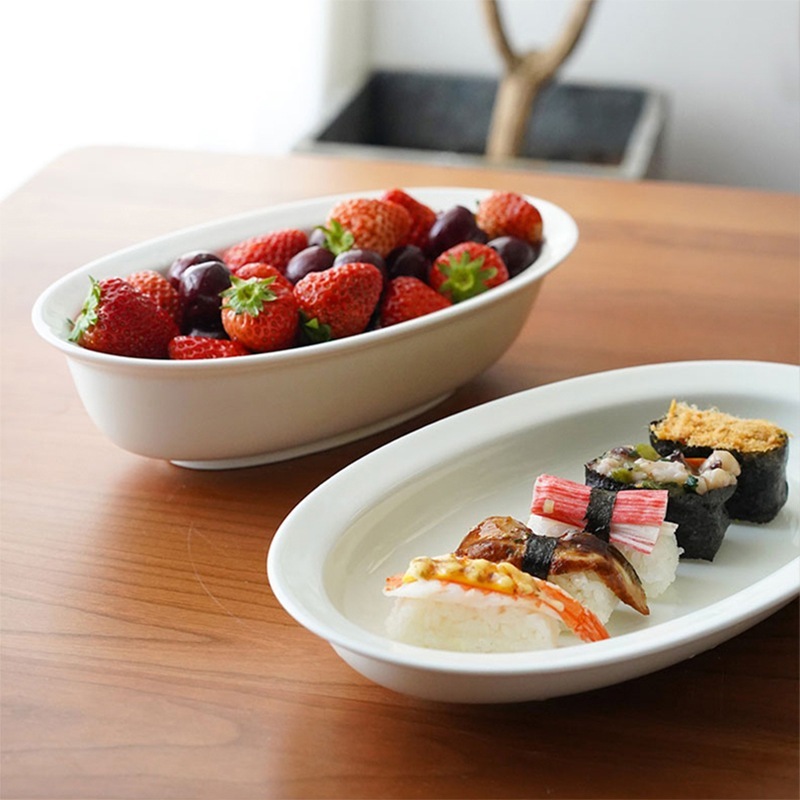 三分焼 モダン シンプル 陶器 プレート 家庭用 おかず皿 フルーツ皿 楕円形 蒸し魚皿 業務用 5,710円