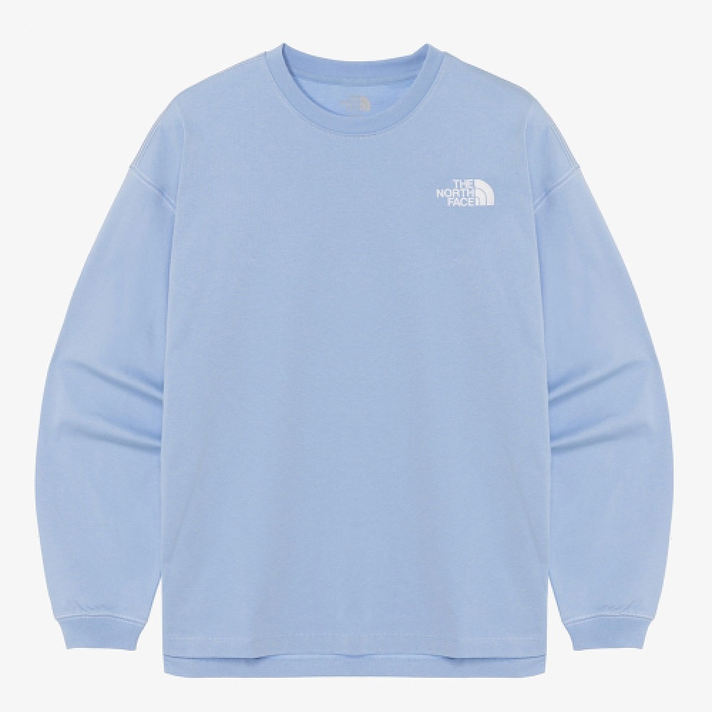 ザ・ノース・フェイス NT7TR01M ホワイトレーベルエッセンシャルロングスリーブラウンドティー_パウダーブルー