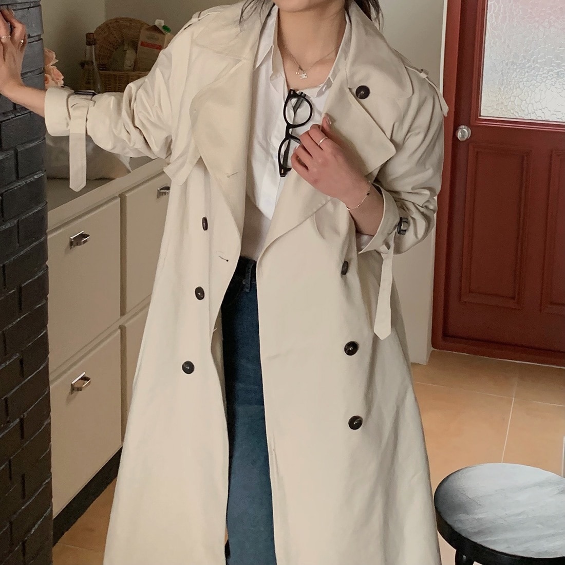 [韓国] フォンド スプリング トレンチ コート ジャケット - ct