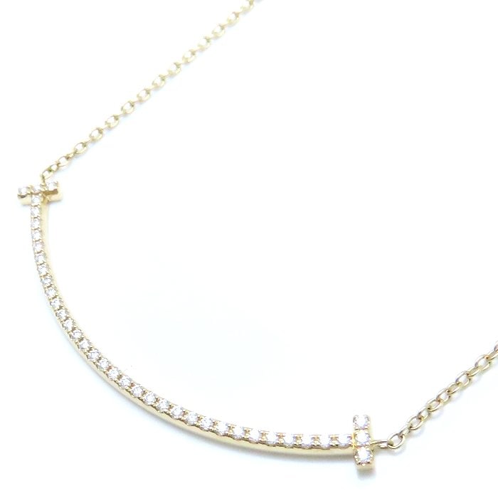 Tスマイル ネックレス スモール ダイヤモンド K18YG イエローゴールド/293599【中古】