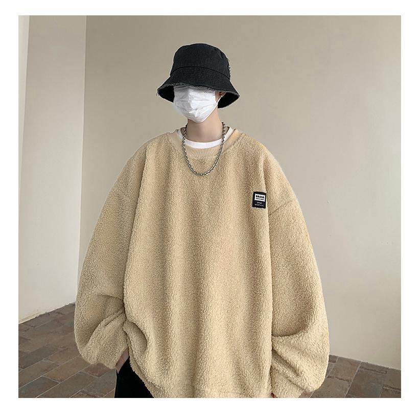 トレーナー メンズ 裏起毛 スウェットパーカー 長袖 スウェット裏地フリース トップス プルパーカー 無地 シンプル 暖かい ラウンドネック 厚手 冷え対策 秋冬