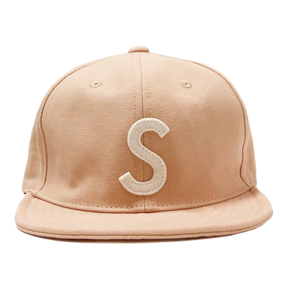 [ベーシクエンチ] Spring Logo Short Cap アンパイヤキャップ 帽子 ショートつば 大きいサイズ有り 小つば Sロゴ ストライプ 吸水速乾 レディース メンズ 2サイズ展開 フリー