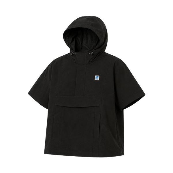 男女共用ストレッチウーブン半袖フードアノラックFM1K5223EWTL3 BLK_P425123023
