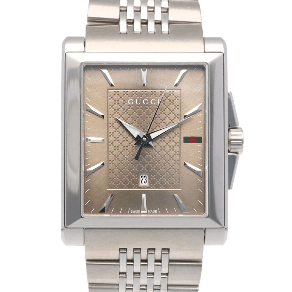 グッチ Gタイムレス レクタングル 腕時計 ステンレススチール 138.4 クオーツ 1年保証 GUCCI 中古 37,180円