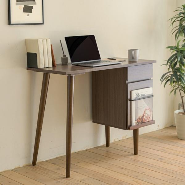 ワークデスク 机 一人用 1人 サイズ PCデスク パソコン 学習机 勉強 コンパクト 省スペース ひとり暮らし 一人暮らし 収納 引き出し A4対応 マガジンラック