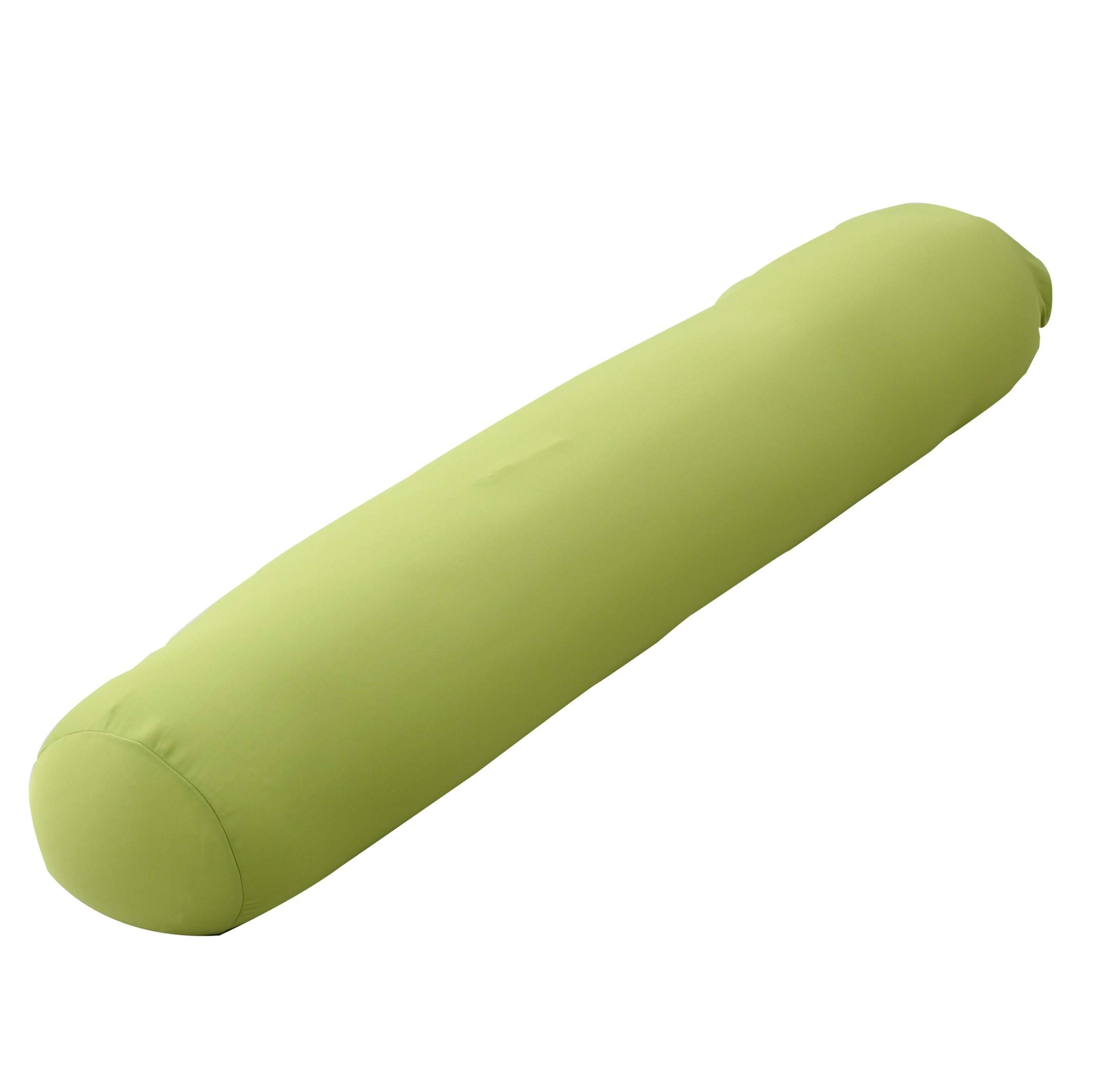 ビーズクッション (抱き枕) たて120×直径20 マタニティクッション カバーが洗える ビーズ注入口あり グリーン BS12-12020(GR)