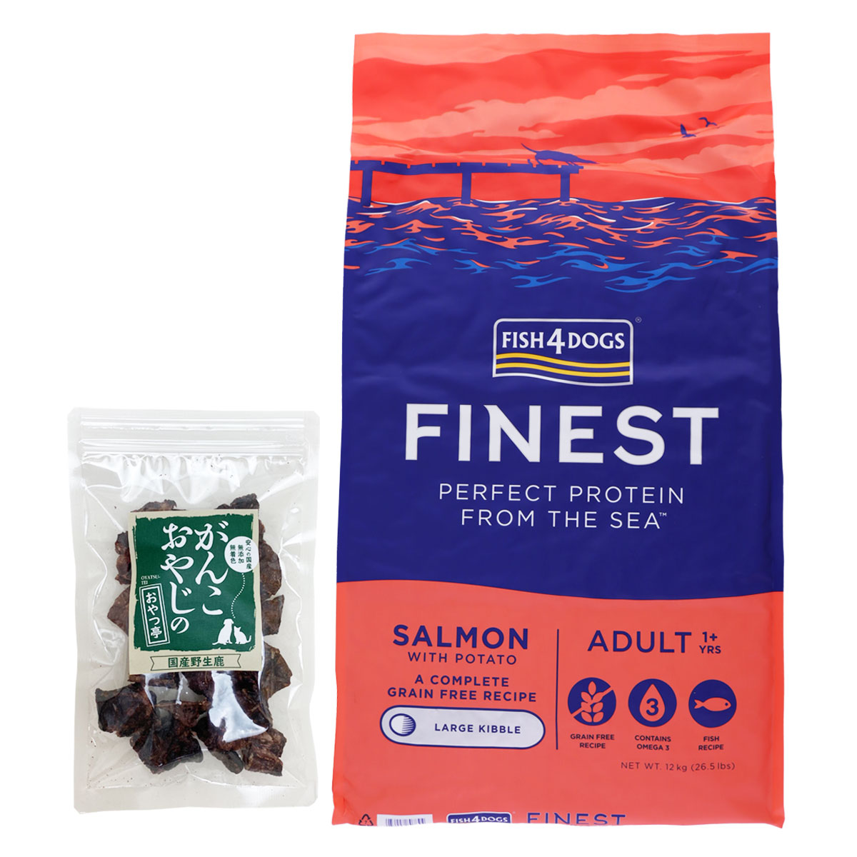 ファイネスト サーモン 大粒 12kg【国産鹿ラング15g付き】