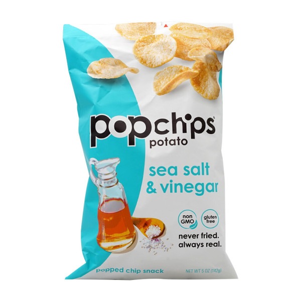 人気激安 Popchips ポテトチップスポテトチップススナック海塩酢5オンス シリアル