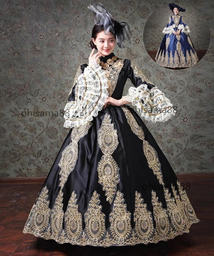 新作入荷 宮廷ドレス 中世貴族風 貴族ドレス オペラ声楽 演劇 プリンセスドレス 高級感 お姫様ワンピース 可愛い 貴婦人ドレス ヨーロッパ風ドレス 華やか フレア袖 ロングドレス 舞踏会 撮影 演奏 7,702円