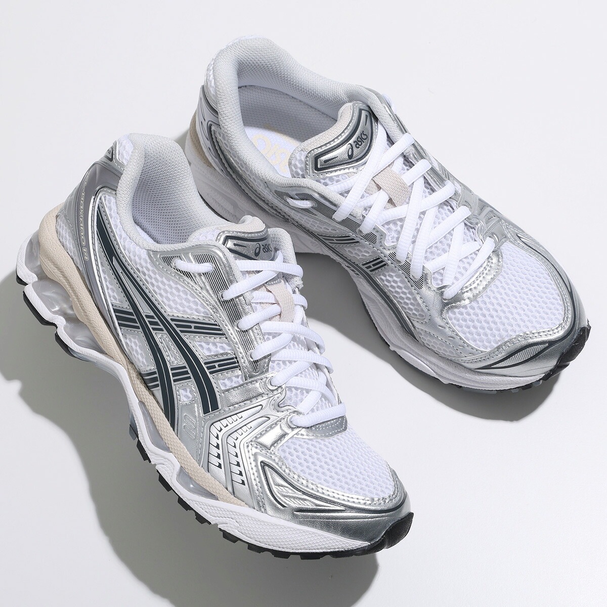 ASICS アシックス スニーカー GEL-KAYANO 14 ゲルカヤノ 1203A537-110 レディース ローカット レースアップ 厚底 シューズ 靴 WHITE/GRAPHITE-GREY