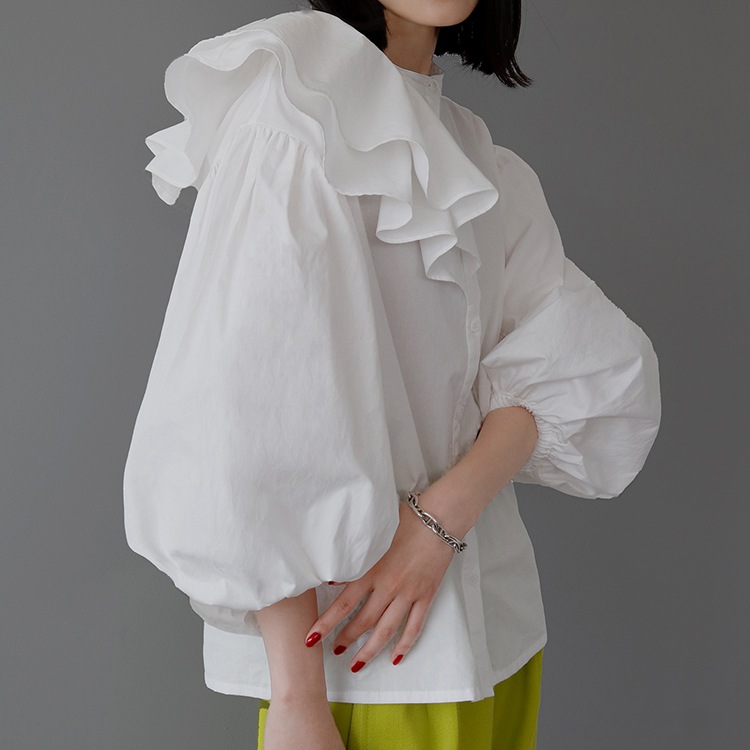 国内発送 トップス ブラウス カットソー 夏 レディース ハイネック スタンドネック 無地 シンプル 大きいサイズ ゆったり きれいめ 可愛い かわいい おしゃれ 袖付き 袖あり 長袖 フレア