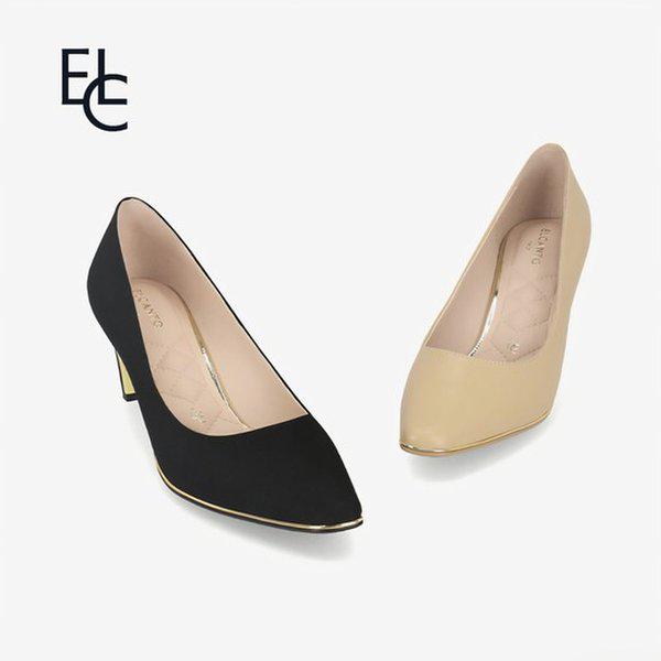 女性ラムスキンクッションベーシックゴールド装飾パンプス6cm LCWD23U513_SC