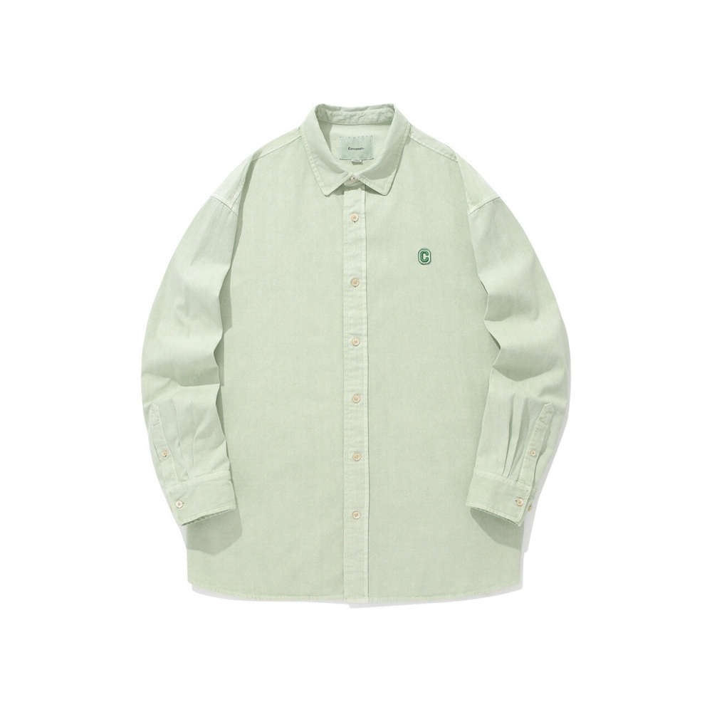 COVERNAT ピグメントオックスフォードシャツグリーン
