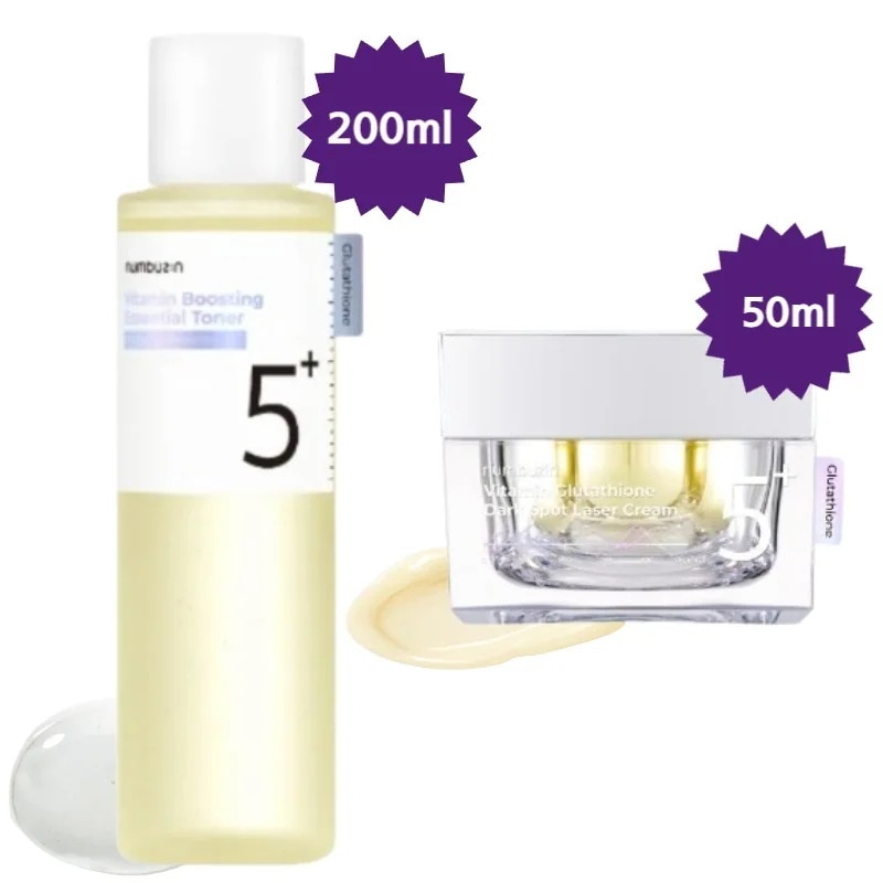 【正規品/5番白玉点滴 2種セット】グルタチオンCトナー 200ml+レーザークリーム 50ml/高濃縮ビタ水液/ 鎮静/ ブライトニング/韓国コスメメ