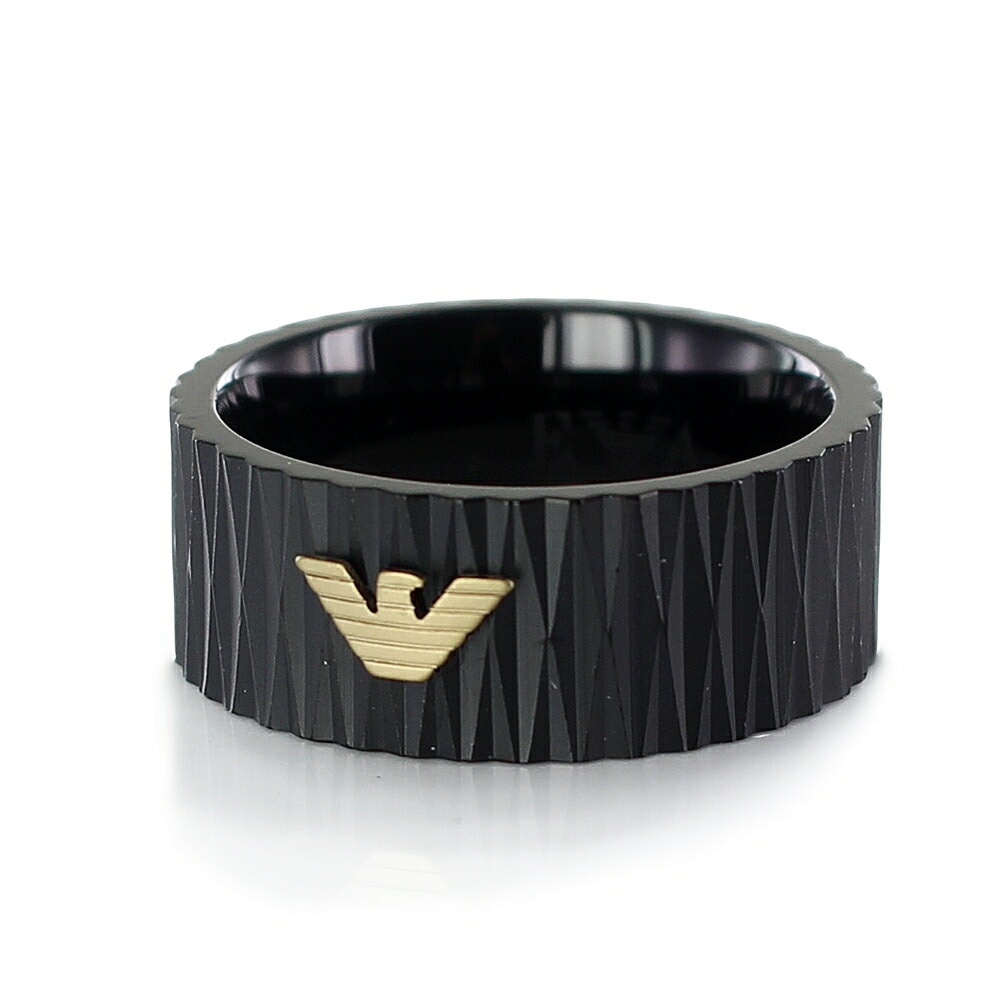 エンポリオアルマーニ アルマーニ 指輪 太め メンズ ブランド おしゃれ ステンレス リング ブラック 18号 シンプル 誕生日プレゼント 男性 プレゼント ファッションリング 彼氏 男子 男友達 ポ
