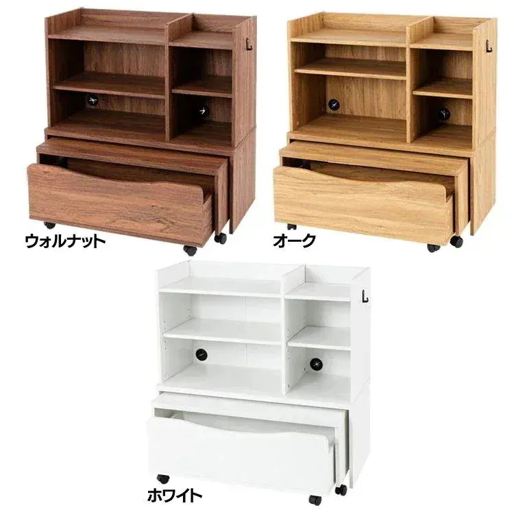 デスク付ランドセルラック RRWD-9040 ラック デスク 収納ボックス フック付 キャス
