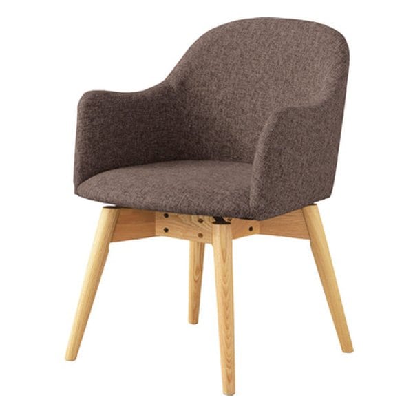 カラメリ 回転式チェア ブラウン 幅50×奥行き55×高さ73×座面高43cm KRM-020BR