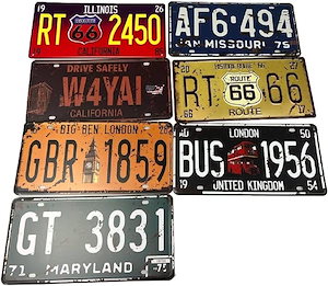 【びんびん】アンティークナンバープレート 2点セット びんびん様専用】アンティークナンバープレート 2点セット