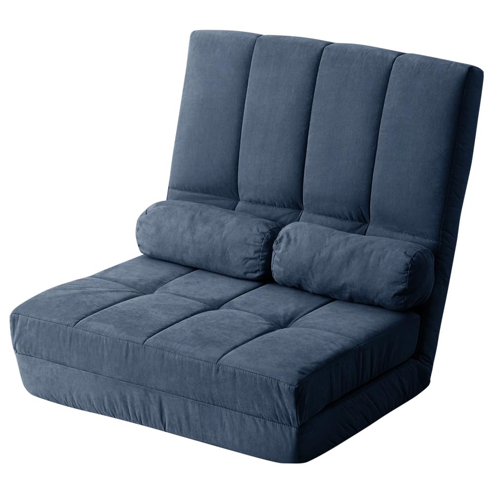 リコメン堂 幅80cm ハイバック 3WAYリクライニングソファ 一人用 座椅子 フロアソファ (ネイビー)