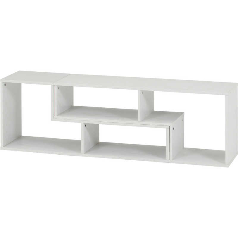 不二貿易　L字型伸縮TVボード オークホワイト　51493