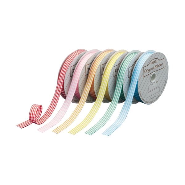 （まとめ）HEIKO リボン ギンガム 14mmx30m 1424707 ミズ[x3セット]