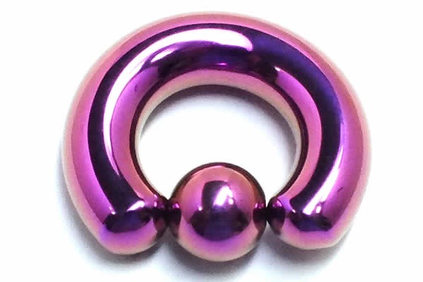 ［0G チタングレード23］ パープルチタンキャプティブビーズリング 0ゲージ 太い チタン製ハイポリッシュ ボディピアス ファーストピアス セカンドピアス 拡張後 pur0gxxxxxxxx