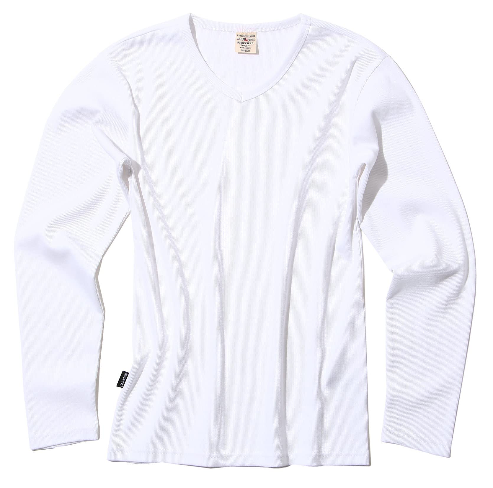 [アヴィレックス] ロンT デイリー Vネック リブTEE (抗菌) (防臭) DAILY RIB V-NECK TEE 6153480 メンズ