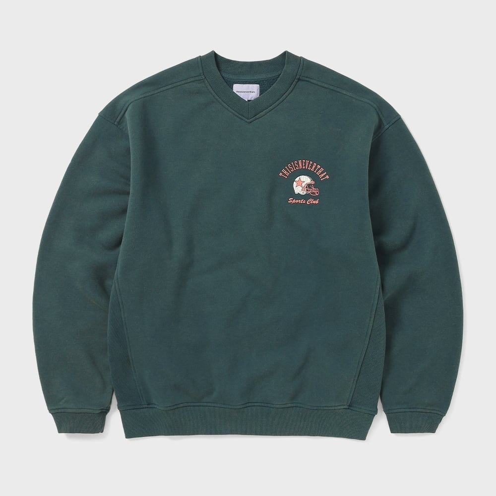 これは決して太くないラグビークルーネックインディゴ