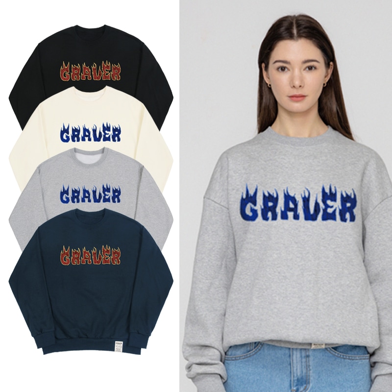 [UNISEX]Flame Logo Sweatshirt_4color