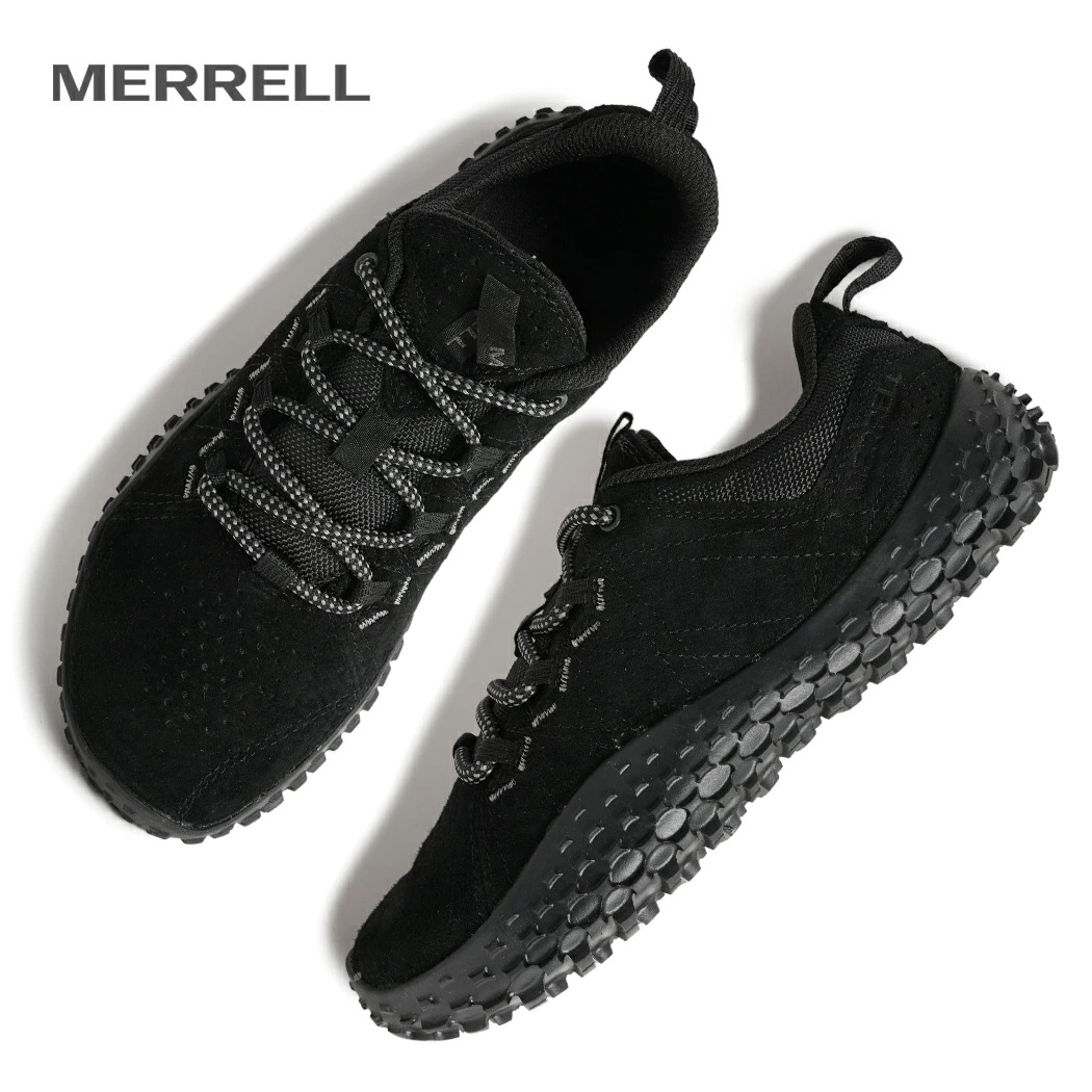 MERRELL メレル W S WRAPT ウィメンズ ラプト スニーカー BLACK ( ブラック 黒 スエード ハイキング 素足感覚 アウトドア ベアフッド ローカット レディース J037754