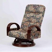 籐肘付回転リクライニングチェア ミドルタイプ SW045M