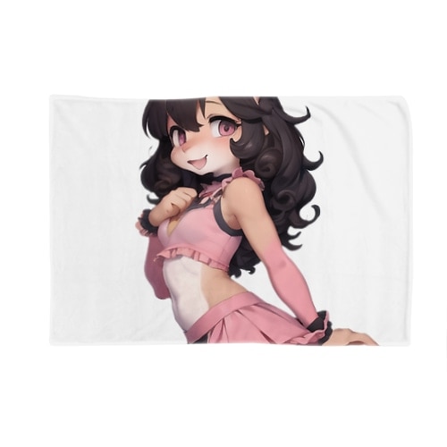 【文字入れ可能受注生産】カンガルーの女の子　アリヤ ブランケット