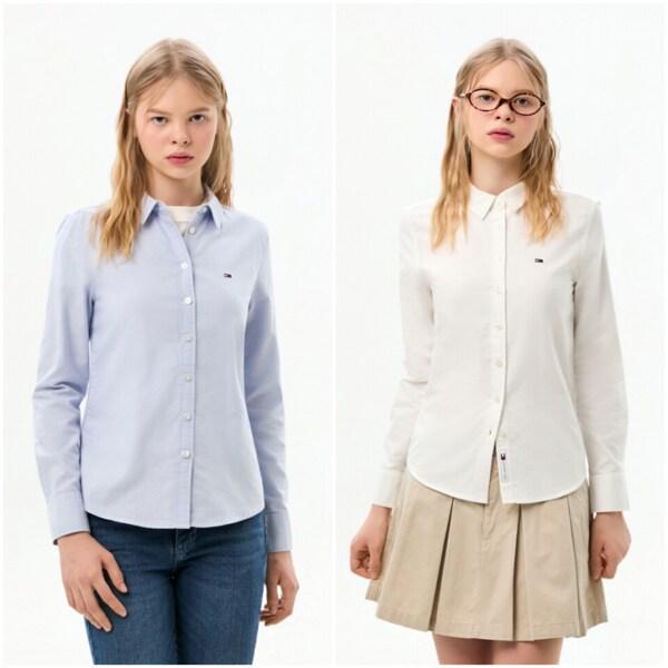 女性クールマックススリムオックスフォードシャツ T32G0WSH01TWT2 TOMMY JEANS