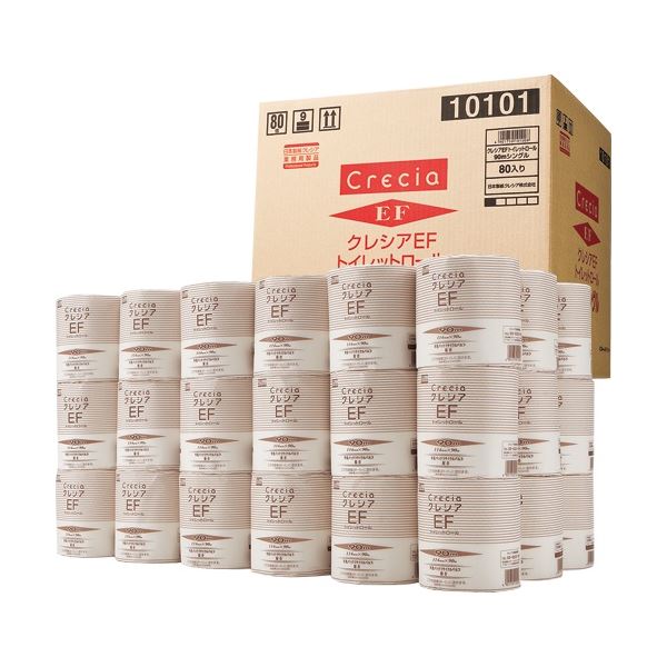 クレシア EFトイレットロール シングル 芯あり 個包装 90m （80ロールx3ケース） 29,270円