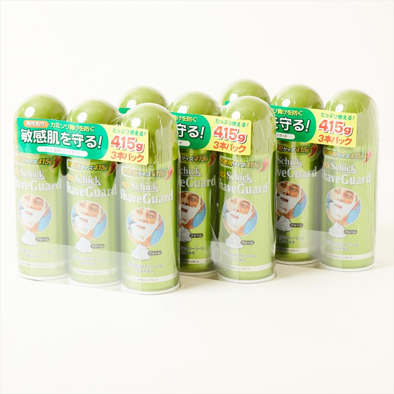 【9本セット】シック 薬用 シェーブガード シェービングフォーム 415g 9本 セット 徳用 ひげ剃り 敏感肌用 カミソリ Schick 大容量【送料無料】