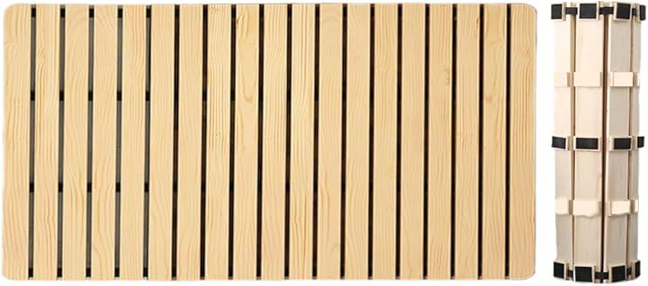 極厚３cm すのこベッド 折りたたみベッド マット ロール式ベッド 木製 コンパクト ベッドフレーム 滑り止め付き キャンプマット(ベージュ, シングル 100x200x3cm)