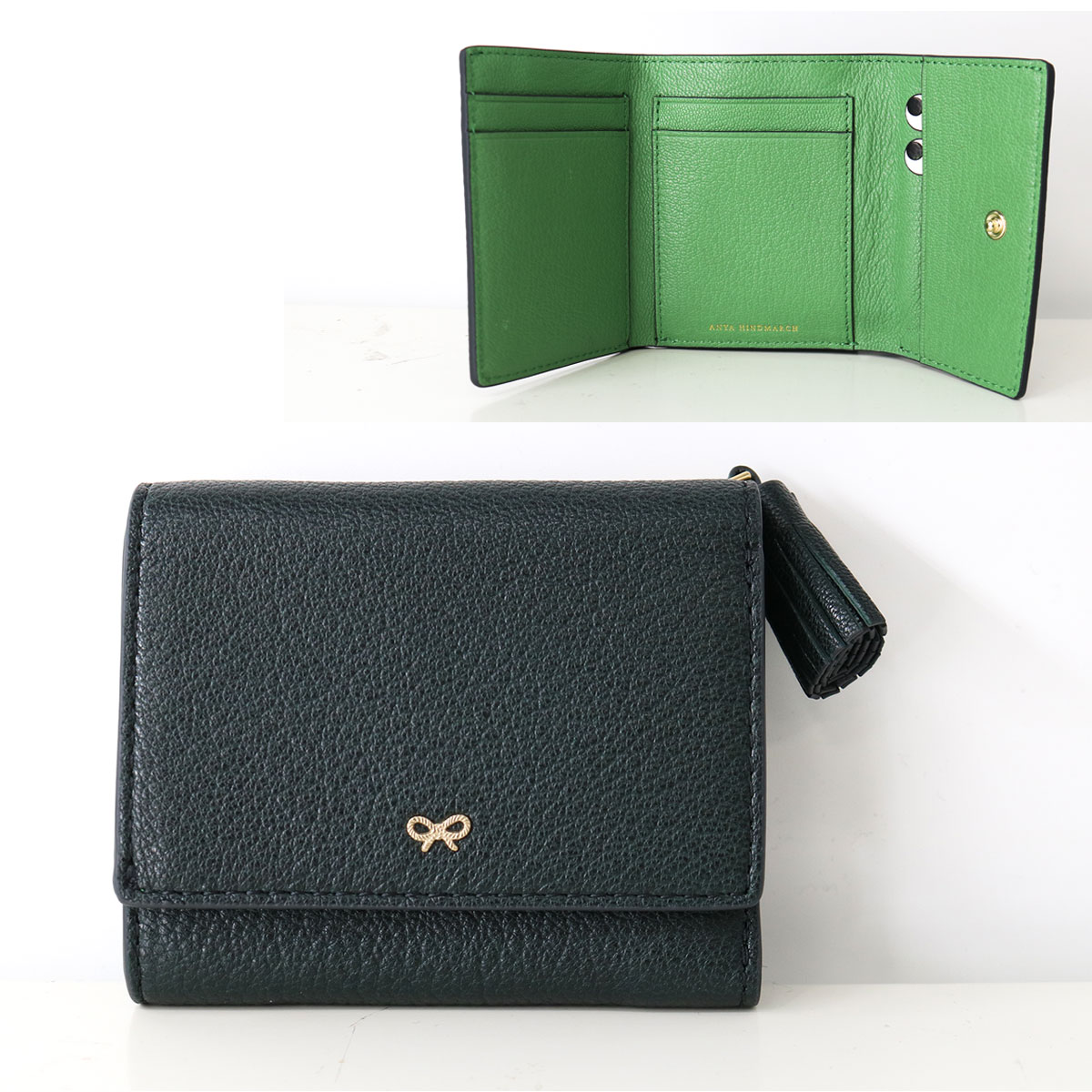 ピーピング アイズ 三つ折り財布 Shiny Capra in Ink Green 5050925197779 コンパクト ミニ財布 ミニウォレット