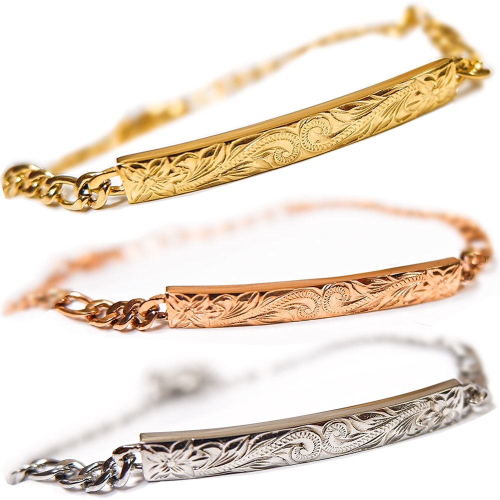 ハワイアンジュエリーブレスレットバングルゴールド