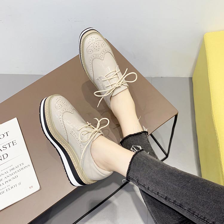 Chio2ndシューズウェッジソールレディース靴春秋夏オックスフォードシューlズ厚底スニーカーレースアップパンプスレディースブラックホワイトレディース