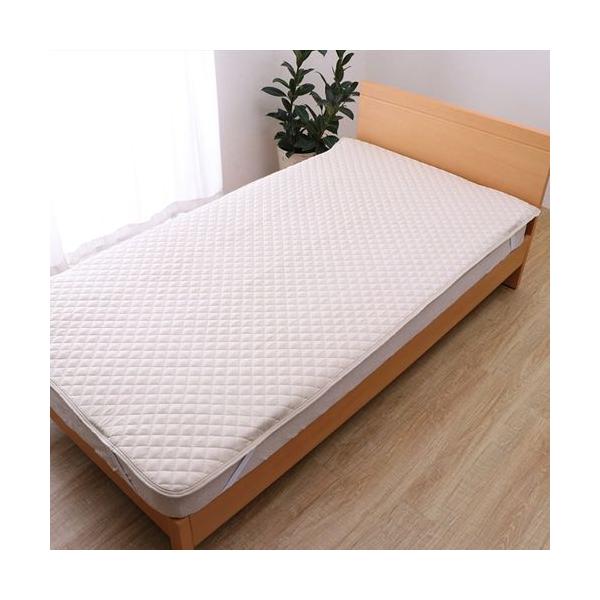 ベッドパッド セミダブル 敷パッド ポリエステル100％ ふんわりなめらか 洗える 4か所 ゴムバンド付き 120200cm 春 夏 秋 イケヒコ ID002