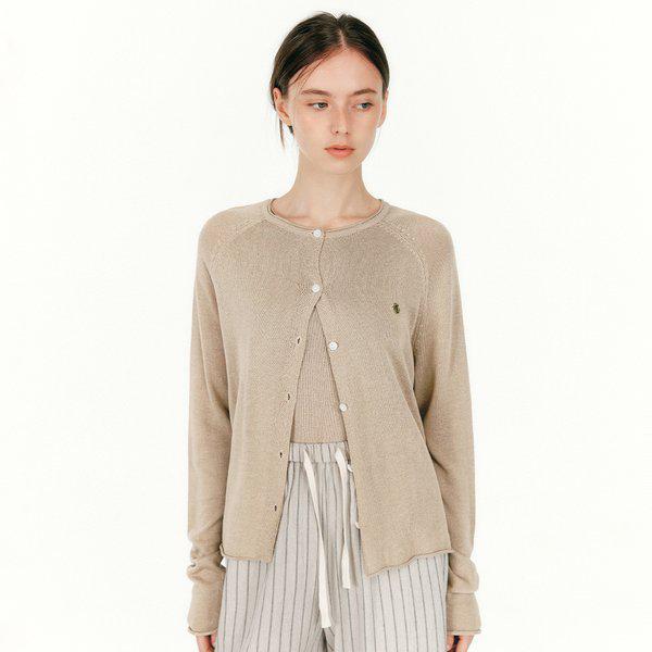 リネン ラウンドネック ラグラン カーディガン(MAFBKC19MKH)