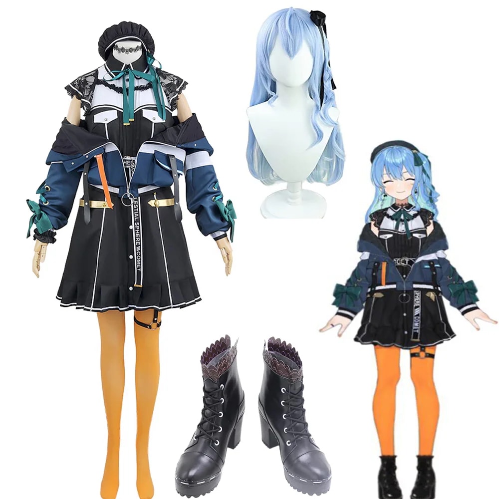 大人気hololive 星街すいせい 普段着風 アイドル衣装 帽子付き 衣装 ウィッグ 靴 追加可 VTuber コスプレ ホロライブ バーチャルYouTuber すいちゃん 衣装 コスプレ